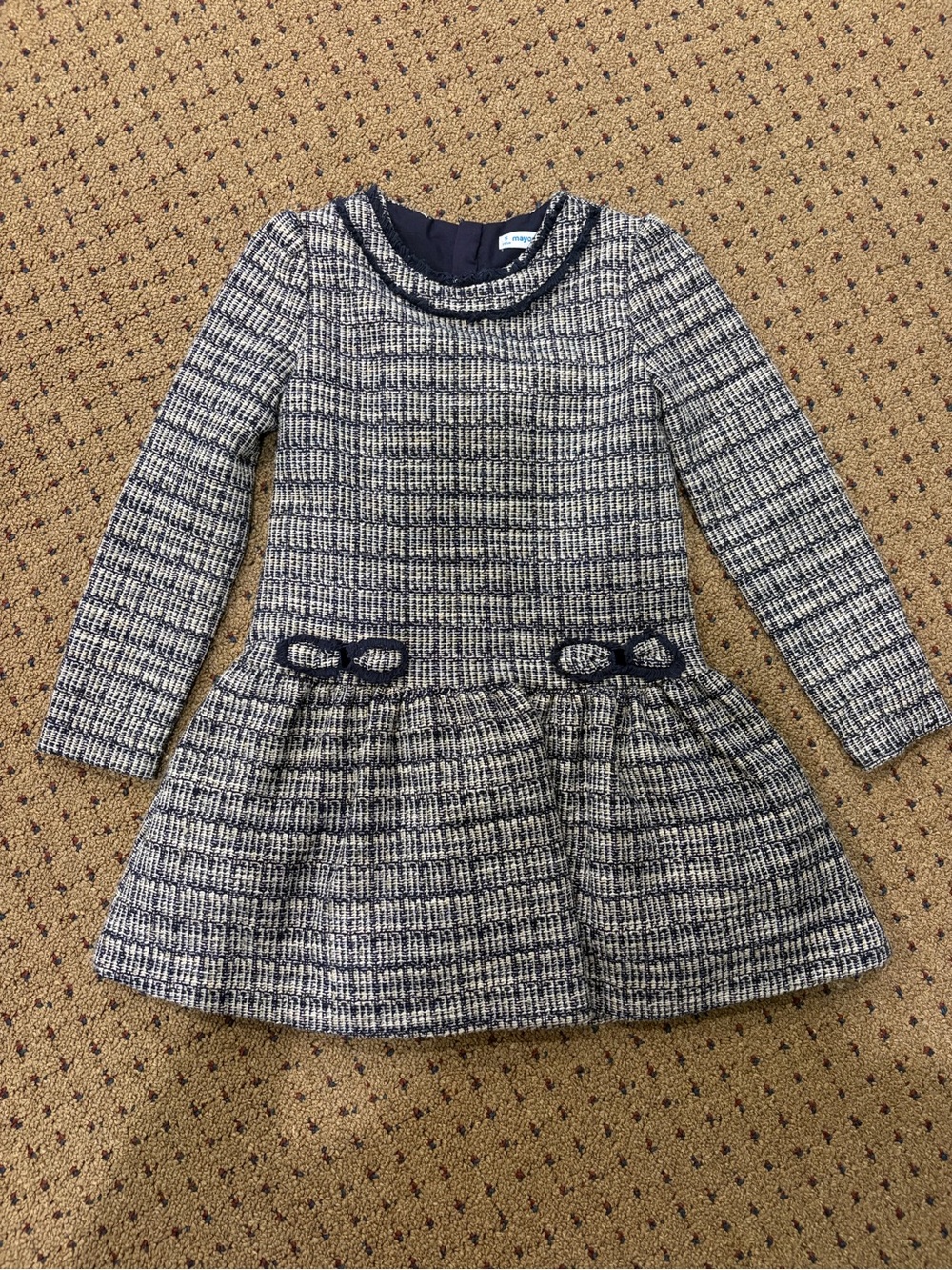 Mayoral navy tweed girls' dress